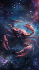 Crab-shaped nebula structure rendered in deep cosmic space