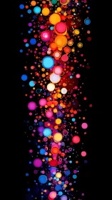 Chromatic particle cascade in vertical bokeh spectrum field.