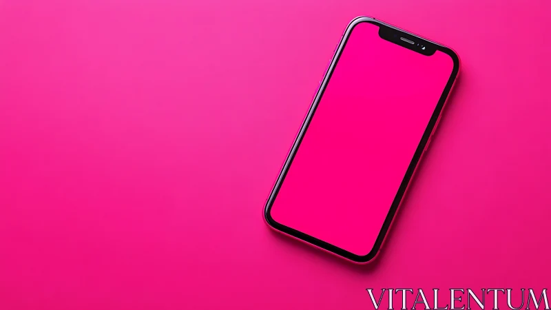Smartphone display glowing against vibrant pink backdrop.