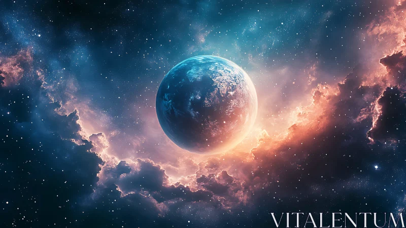 Radiant exoplanet glows within luminous cosmic nebula