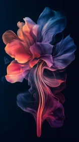 Luminescent smoke blossom swirling in prismatic twilight.