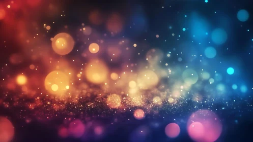 Vibrant Abstract Bokeh Lights in Colorful Blurred Background.