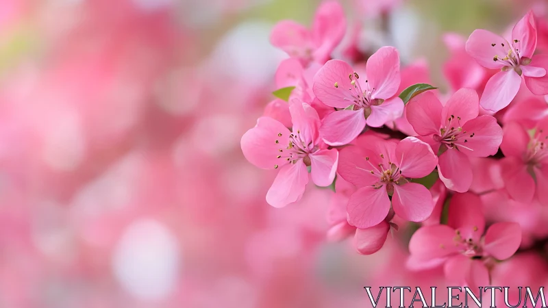 Delicate Pink Blossoms Dancing in Soft Spring Light