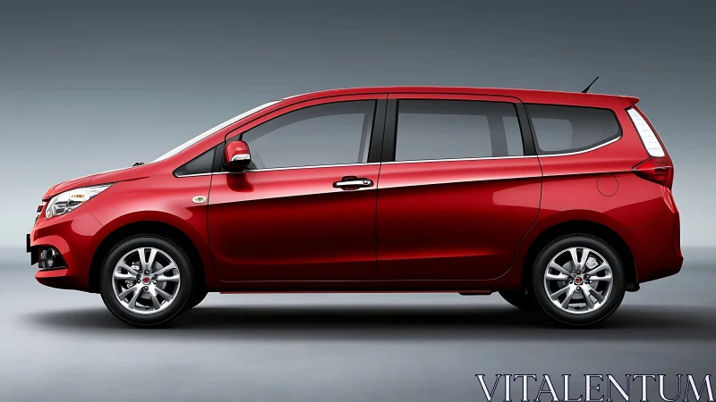 Side-profile studio render showcases red compact MPV design