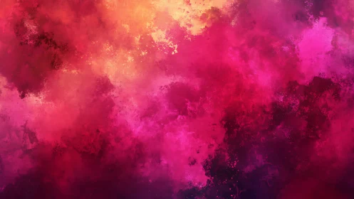 Radiant magenta clouds swirl in a warm abstract sky