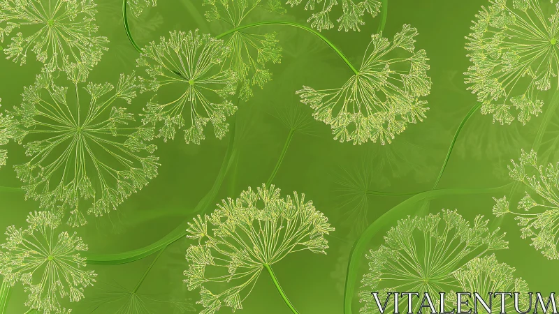 Gentle green floral whorls drifting in soft spring light.