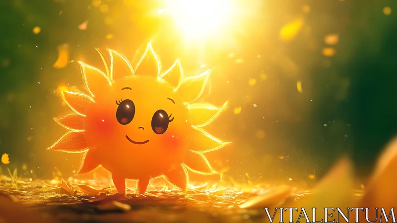 Sunbeam sprite tiptoes through golden autumn glow