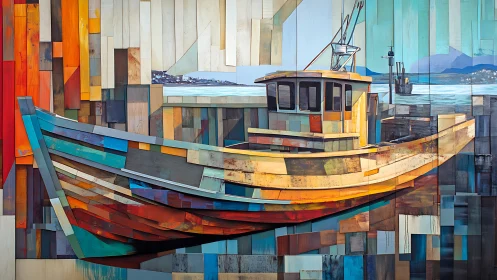 Harbor daydreams aboard a color-blocked wooden boat.