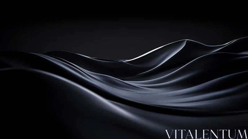 Soft midnight waves of abstract flowing metal surfaces.