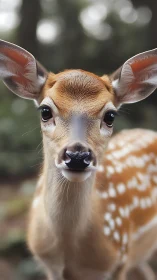 Juvenile deer portrait rendered in sharp photorealistic detail
