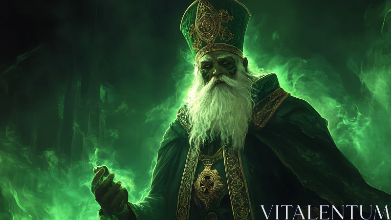 Necromancer high priest channels emerald spectral fire