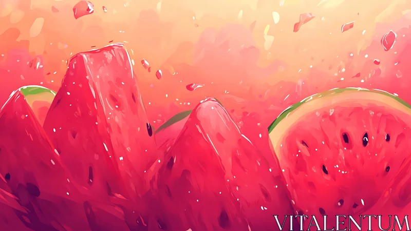 Juicy watermelon daydream in bright summer color splash.