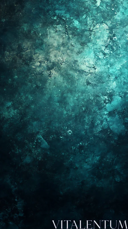 Textured teal and dark abstract surface fills vertical frame