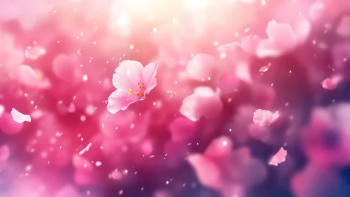 Petals Adrift: Cherry Blossom Dreams in Motion.