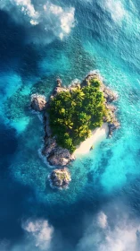 Tropical Island Paradise Surrounded by Turquoise Waters