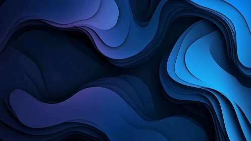 Layered blue gradient contours with fluid abstract topography