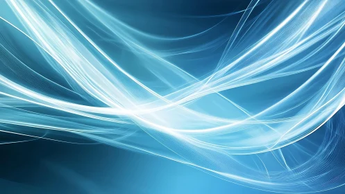 Abstract blue light waves digital art with flowing energy lines.