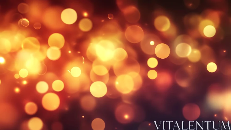 Warm golden bokeh abstract background with glowing light circles.