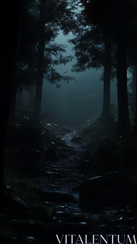 Dark Forest Path at Twilight