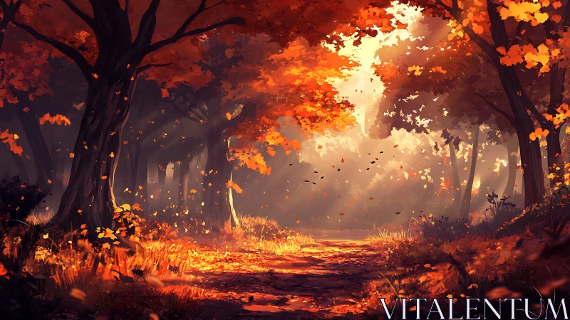 Autumn's Golden Gateway Through the Forest.