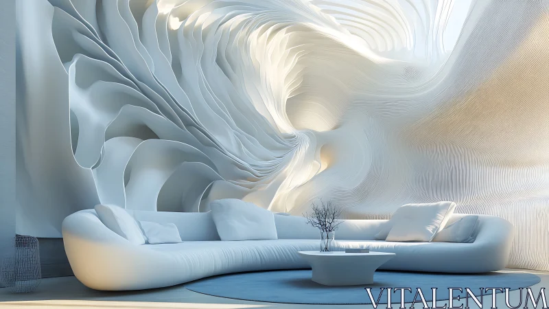 Liquid Dreams Materialize Where Serpentine Architecture Embraces Minimalist Repose