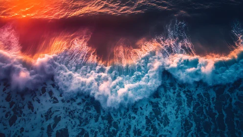 Spectral refraction across sunlit breaking ocean waves.