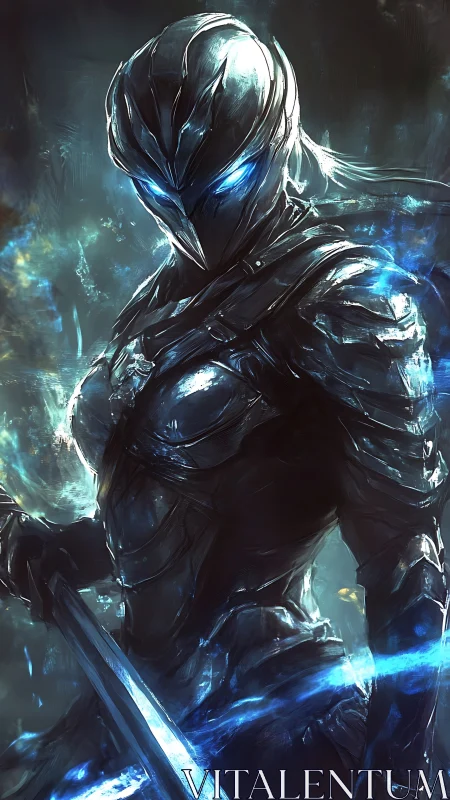 Bladeborn specter in electric armor storms the void.