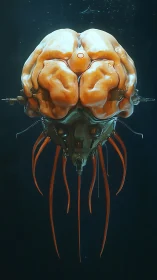 Biomechanical brain-jellyfish hybrid with luminescent neural tendrils