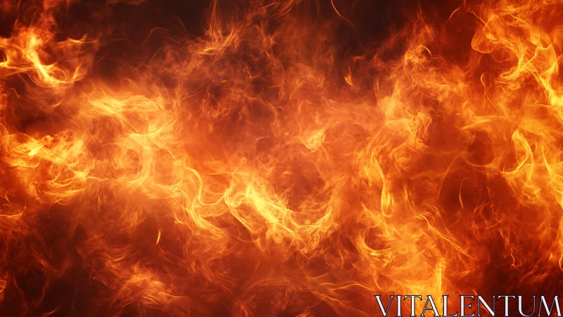 Intense swirling fire flames in dramatic abstract background.