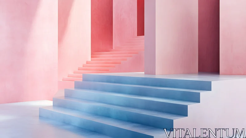 Geometric Staircase Architectural Composition. Modern Design.