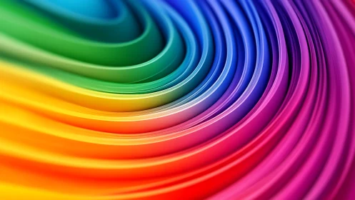 Radial chromatic bands form layered concentric arcs with smooth gradients