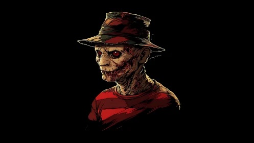 Grotesque humanoid bust rendered with sharp digital shading