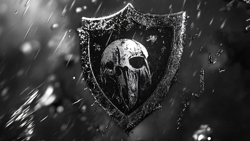Rain-lashed reaper crest endures within a storm of sparks