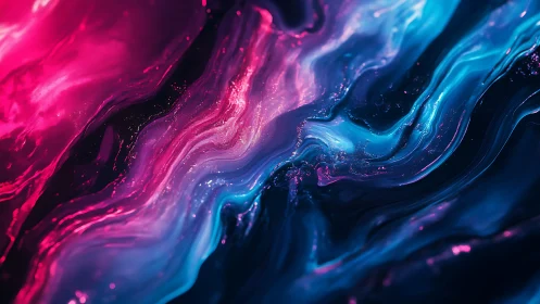 Nebular fluid dynamics with magenta cyan flows and granular scatter