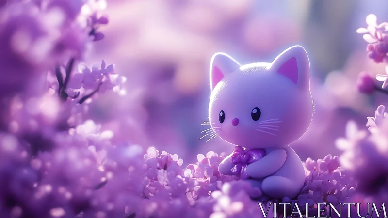 Lilac daydream kitten quietly guards a tiny violet secret