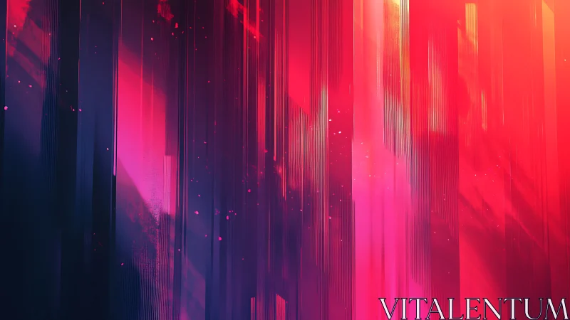 Vertical luminous bands form layered magenta and cyan gradients