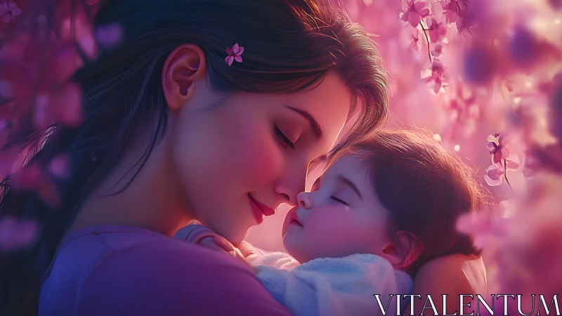 Petals and Tenderness: A Luminous Mother-Child Reverie.