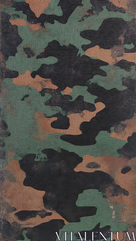 Weathered green and brown military camouflage pattern texture.
