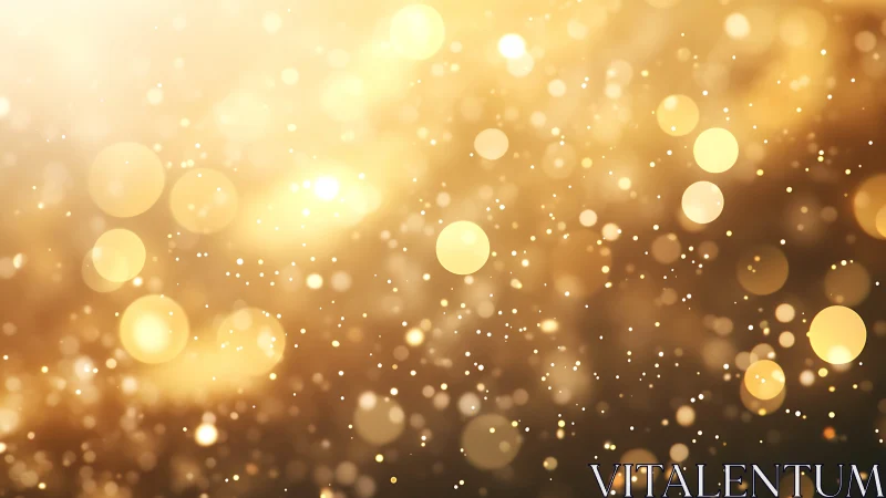 Defocused golden bokeh particles form layered luminous depth field