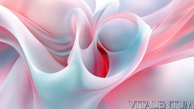 Soft gradient folds form ethereal translucent fabric structures