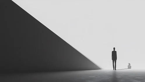 Quiet figure standing between shadow and open light.