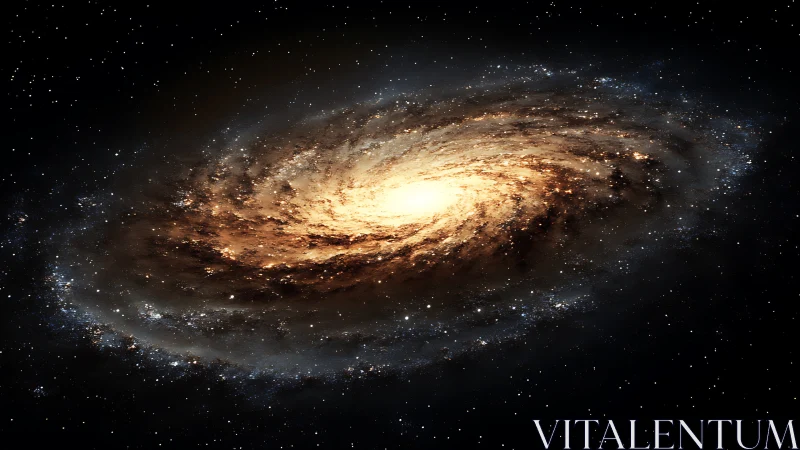 Spiral galaxy simulation renders luminous core and dust lanes