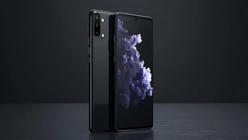 Obsidian Phantom: Dual-Camera Midnight Device Gleams.