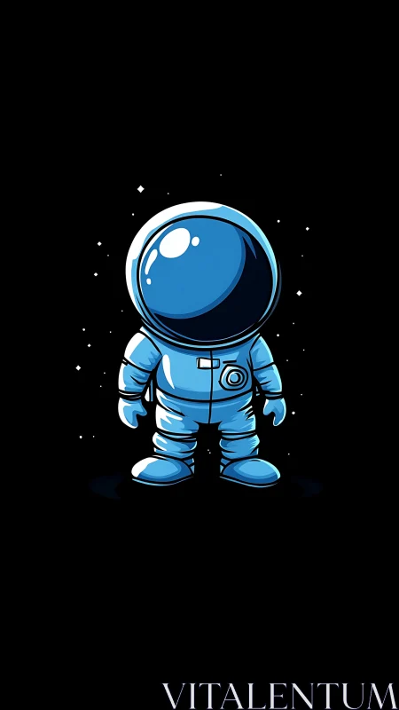 Tiny blue astronaut quietly claims the vast cartoon cosmos