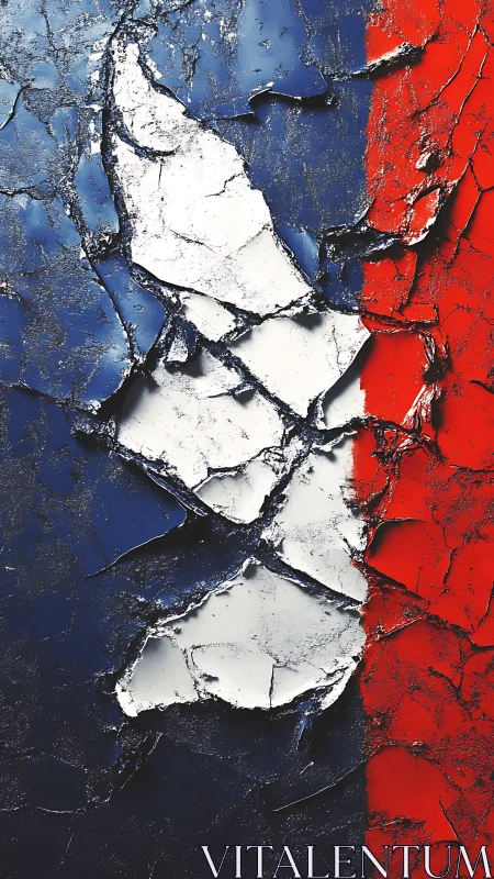 Cracked tricolor textures holding bold color and quiet story.