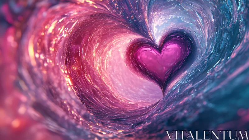 Luminous Heart Spirals Through Radiant Cosmic Energy