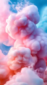 Dreamy cotton candy clouds in soft pink and blue glow.