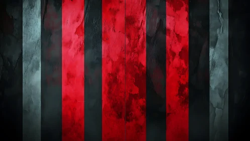 Vertical red black textured stripes in high contrast alignment