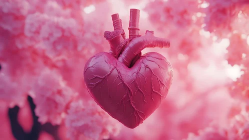 Anatomical Heart Morphology: Three-Dimensional Rendered Cardiovascular Structure.