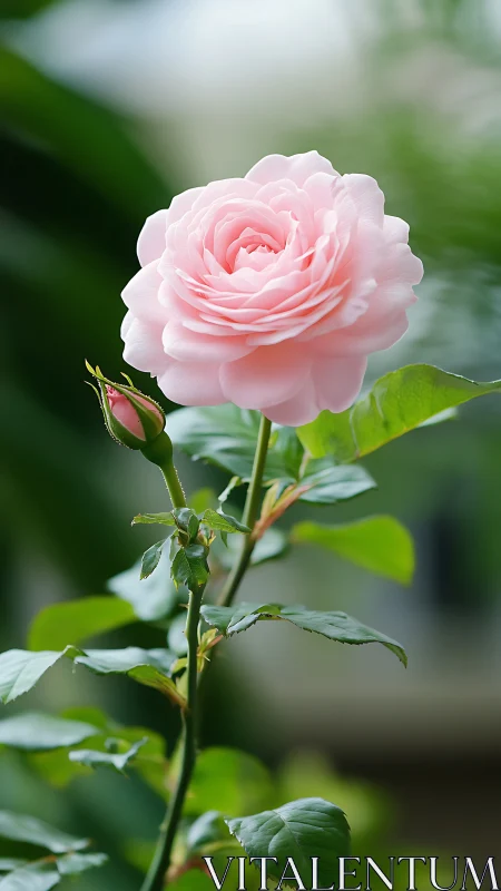 Blush-Toned Rose Unfolds Her Velvet Secrets Against Verdant Whispers